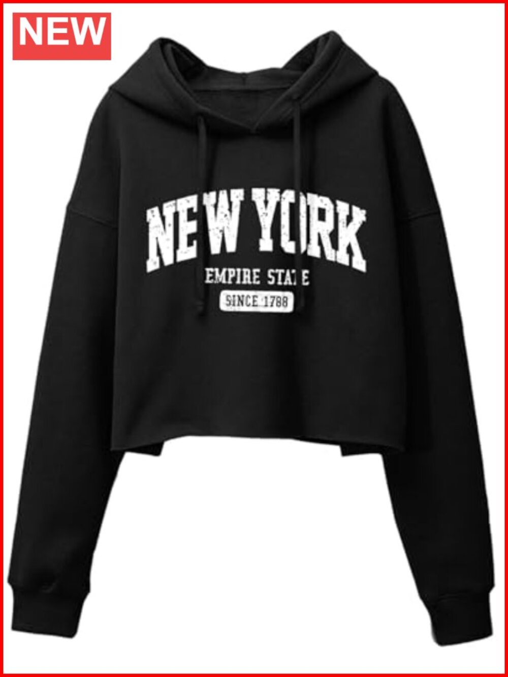 Cropped Graphic Hoodie Cotton Polyester Fleece Pullover Long Sleeve
